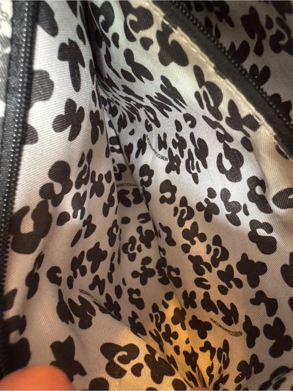 Rebecca Minkoff Cream Marble-Print Satchel